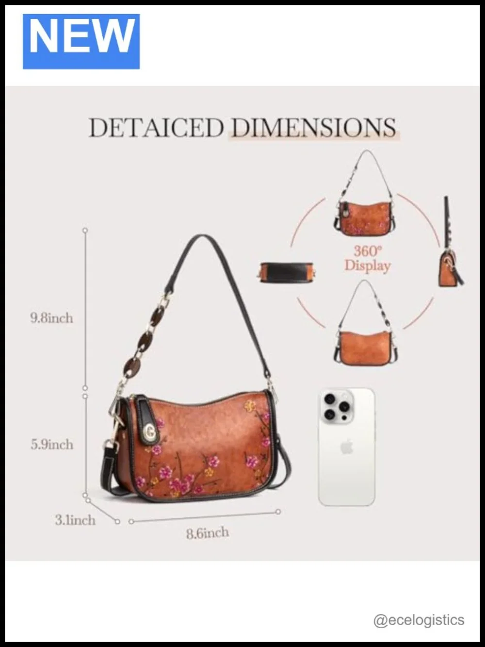 Genuine Leather Vintage Bag & Wallet Set for Women - Crossbody Purse with RFID